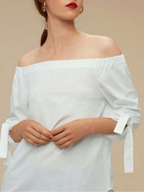 Aritzia BABATON Malik Off Shoulder White Minimalist Top XS